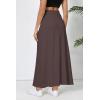 imageUrban CoCo Elastic Waist ALine Long Maxi Skirt Below Knee for WomenCoffee