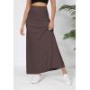 imageUrban CoCo Elastic Waist ALine Long Maxi Skirt Below Knee for WomenCoffee