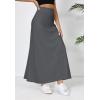 imageUrban CoCo Elastic Waist ALine Long Maxi Skirt Below Knee for WomenDeep Gray