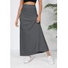 imageUrban CoCo Elastic Waist ALine Long Maxi Skirt Below Knee for WomenDeep Gray