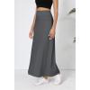 imageUrban CoCo Elastic Waist ALine Long Maxi Skirt Below Knee for WomenDeep Gray