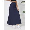 imageUrban CoCo Elastic Waist ALine Long Maxi Skirt Below Knee for WomenNavy Blue
