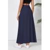 imageUrban CoCo Elastic Waist ALine Long Maxi Skirt Below Knee for WomenNavy Blue
