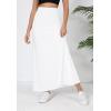 imageUrban CoCo Elastic Waist ALine Long Maxi Skirt Below Knee for WomenWhite