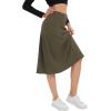 imageUrban CoCo Womens Elastic High Waist ALine Flared Solid Ribbed Knit Midi SkirtArmy Green
