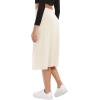 imageUrban CoCo Womens Elastic High Waist ALine Flared Solid Ribbed Knit Midi SkirtBeige