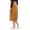 imageUrban CoCo Womens Elastic High Waist ALine Flared Solid Ribbed Knit Midi SkirtCamel