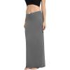 imageUrban CoCo Womens Elastic Waist Long Maxi Skirt Flowy Summer Beach Skirt for VacationDark Grey