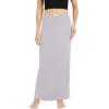 imageUrban CoCo Womens Elastic Waist Long Maxi Skirt Flowy Summer Beach Skirt for VacationLight Grey