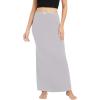 imageUrban CoCo Womens Elastic Waist Long Maxi Skirt Flowy Summer Beach Skirt for VacationLight Grey