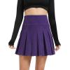 imageUrban CoCo Womens Pleated Mini Skirt Casual High Waisted Tennis Skirts with ShortsPurple