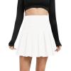 imageUrban CoCo Womens Pleated Mini Skirt Casual High Waisted Tennis Skirts with ShortsWhite