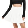 imageUrban CoCo Womens Pleated Mini Skirt Casual High Waisted Tennis Skirts with ShortsWhite
