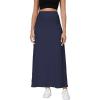 imageUrban CoCo Elastic Waist ALine Long Maxi Skirt Below Knee for WomenNavy Blue
