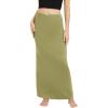 imageUrban CoCo Womens Elastic Waist Long Maxi Skirt Flowy Summer Beach Skirt for VacationOlive Green