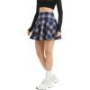imageUrban CoCo Womens Vintage Elastic Waist Plaid Flared Mini Skater SkirtBlue Grey