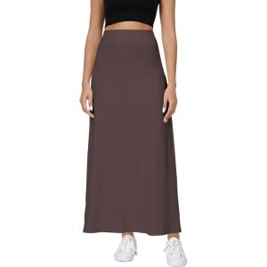 imageUrban CoCo Elastic Waist ALine Long Maxi Skirt Below Knee for WomenCoffee