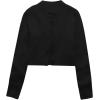 imageUrban CoCo Womens Crew Neck Cropped Cardigan Sweaters Long Sleeve Open Front Button Down Shrug Sweater JacketsBlack