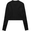 imageUrban CoCo Womens Crew Neck Cropped Cardigan Sweaters Long Sleeve Open Front Button Down Shrug Sweater JacketsBlack