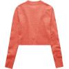 imageUrban CoCo Womens Crew Neck Cropped Cardigan Sweaters Long Sleeve Open Front Button Down Shrug Sweater JacketsCoral Red