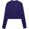 imageUrban CoCo Womens Crew Neck Cropped Cardigan Sweaters Long Sleeve Open Front Button Down Shrug Sweater JacketsNavy Blue