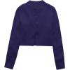 imageUrban CoCo Womens Crew Neck Cropped Cardigan Sweaters Long Sleeve Open Front Button Down Shrug Sweater JacketsNavy Blue