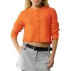 imageUrban CoCo Womens Crew Neck Cropped Cardigan Sweaters Long Sleeve Open Front Button Down Shrug Sweater JacketsOrange