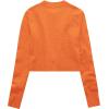 imageUrban CoCo Womens Crew Neck Cropped Cardigan Sweaters Long Sleeve Open Front Button Down Shrug Sweater JacketsOrange