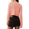 imageUrban CoCo Womens Crew Neck Cropped Cardigan Sweaters Long Sleeve Open Front Button Down Shrug Sweater JacketsOrange Pink