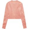 imageUrban CoCo Womens Crew Neck Cropped Cardigan Sweaters Long Sleeve Open Front Button Down Shrug Sweater JacketsOrange Pink