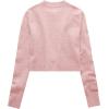 imageUrban CoCo Womens Crew Neck Cropped Cardigan Sweaters Long Sleeve Open Front Button Down Shrug Sweater JacketsPink