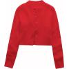imageUrban CoCo Womens Crew Neck Cropped Cardigan Sweaters Long Sleeve Open Front Button Down Shrug Sweater JacketsRed