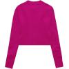 imageUrban CoCo Womens Crew Neck Cropped Cardigan Sweaters Long Sleeve Open Front Button Down Shrug Sweater JacketsRose