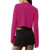 imageUrban CoCo Womens Crew Neck Cropped Cardigan Sweaters Long Sleeve Open Front Button Down Shrug Sweater JacketsRose