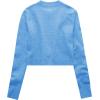 imageUrban CoCo Womens Crew Neck Cropped Cardigan Sweaters Long Sleeve Open Front Button Down Shrug Sweater JacketsSky Blue