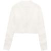 imageUrban CoCo Womens Crew Neck Cropped Cardigan Sweaters Long Sleeve Open Front Button Down Shrug Sweater JacketsWhite