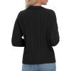 imageUrban CoCo Womens Long Sleeve V Neck Pullover Polo Sweater Tops Cable Knit Sweaters Winter Trendy OutfitsBlack