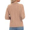 imageUrban CoCo Womens Long Sleeve V Neck Pullover Polo Sweater Tops Cable Knit Sweaters Winter Trendy OutfitsCamel