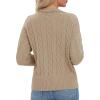 imageUrban CoCo Womens Long Sleeve V Neck Pullover Polo Sweater Tops Cable Knit Sweaters Winter Trendy OutfitsKahki