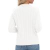 imageUrban CoCo Womens Long Sleeve V Neck Pullover Polo Sweater Tops Cable Knit Sweaters Winter Trendy OutfitsWhite