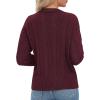 imageUrban CoCo Womens Long Sleeve V Neck Pullover Polo Sweater Tops Cable Knit Sweaters Winter Trendy OutfitsWine Red