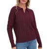 imageUrban CoCo Womens Long Sleeve V Neck Pullover Polo Sweater Tops Cable Knit Sweaters Winter Trendy OutfitsWine Red