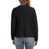 imageUrban CoCo Womens Open Front Cropped Cardigan Sweaters for Women Trendy Crewneck Button Down Knit Sweater JacketBlack