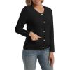 imageUrban CoCo Womens Open Front Cropped Cardigan Sweaters for Women Trendy Crewneck Button Down Knit Sweater JacketBlack