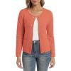 imageUrban CoCo Womens Open Front Cropped Cardigan Sweaters for Women Trendy Crewneck Button Down Knit Sweater JacketCoral Pink