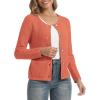 imageUrban CoCo Womens Open Front Cropped Cardigan Sweaters for Women Trendy Crewneck Button Down Knit Sweater JacketCoral Pink