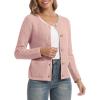 imageUrban CoCo Womens Open Front Cropped Cardigan Sweaters for Women Trendy Crewneck Button Down Knit Sweater JacketDusty Pink