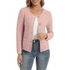 imageUrban CoCo Womens Open Front Cropped Cardigan Sweaters for Women Trendy Crewneck Button Down Knit Sweater JacketDusty Pink