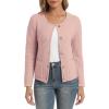 imageUrban CoCo Womens Open Front Cropped Cardigan Sweaters for Women Trendy Crewneck Button Down Knit Sweater JacketDusty Pink