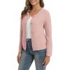 imageUrban CoCo Womens Open Front Cropped Cardigan Sweaters for Women Trendy Crewneck Button Down Knit Sweater JacketDusty Pink